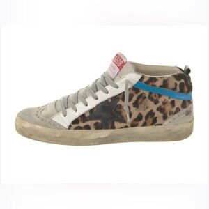 Golden Goose Mid Star Sneakers- leopard/blue/white